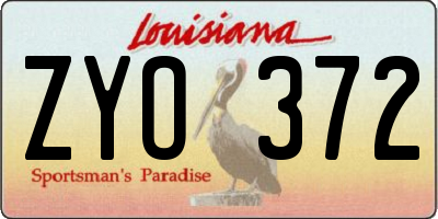 LA license plate ZYO372