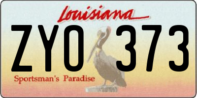 LA license plate ZYO373