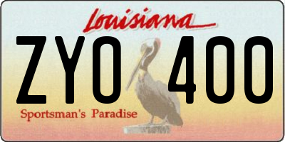 LA license plate ZYO400