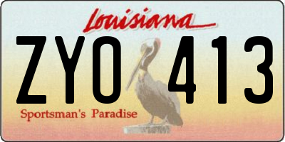 LA license plate ZYO413