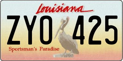 LA license plate ZYO425