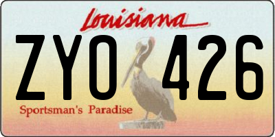 LA license plate ZYO426