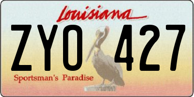 LA license plate ZYO427