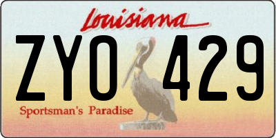 LA license plate ZYO429