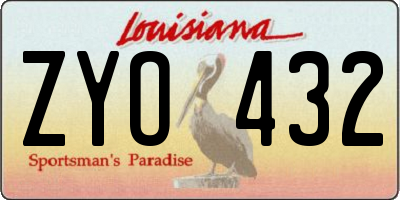 LA license plate ZYO432