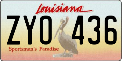 LA license plate ZYO436
