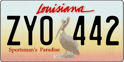 LA license plate ZYO442