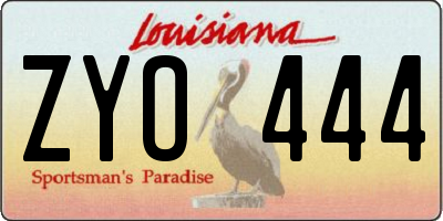 LA license plate ZYO444
