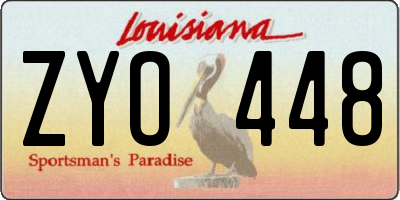 LA license plate ZYO448