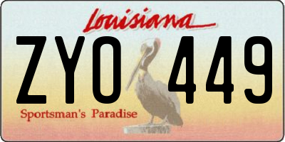 LA license plate ZYO449