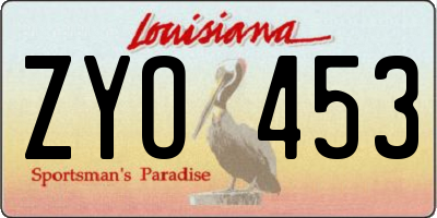 LA license plate ZYO453