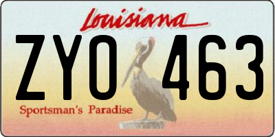 LA license plate ZYO463