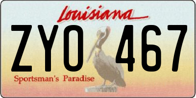LA license plate ZYO467