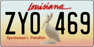 LA license plate ZYO469