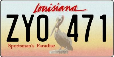 LA license plate ZYO471