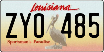 LA license plate ZYO485