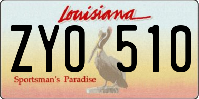 LA license plate ZYO510