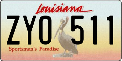 LA license plate ZYO511