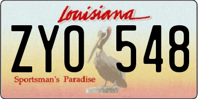 LA license plate ZYO548
