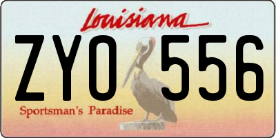 LA license plate ZYO556