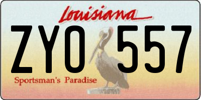 LA license plate ZYO557