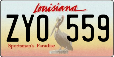 LA license plate ZYO559