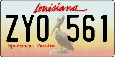 LA license plate ZYO561