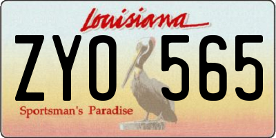 LA license plate ZYO565