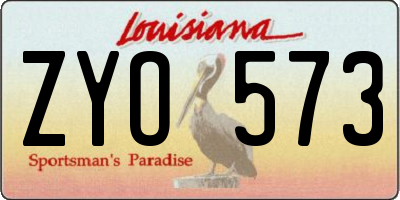 LA license plate ZYO573