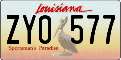 LA license plate ZYO577