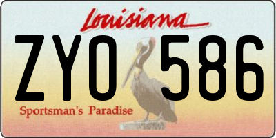 LA license plate ZYO586