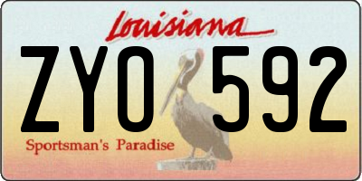 LA license plate ZYO592