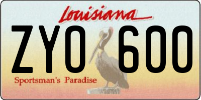 LA license plate ZYO600