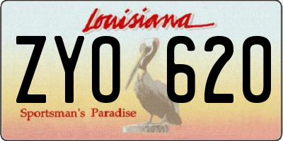 LA license plate ZYO620