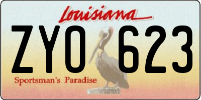 LA license plate ZYO623