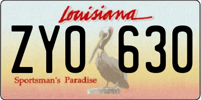 LA license plate ZYO630