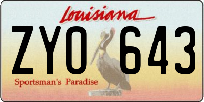 LA license plate ZYO643