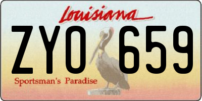 LA license plate ZYO659