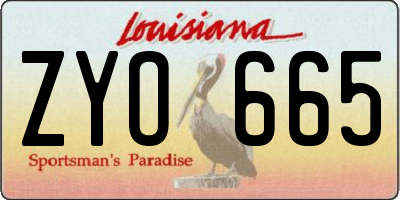 LA license plate ZYO665