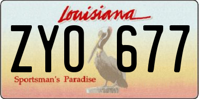 LA license plate ZYO677