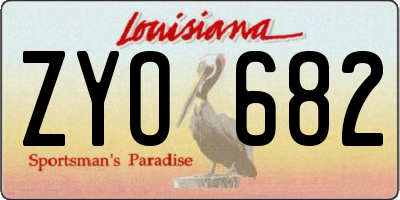 LA license plate ZYO682