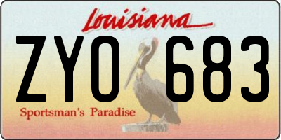 LA license plate ZYO683