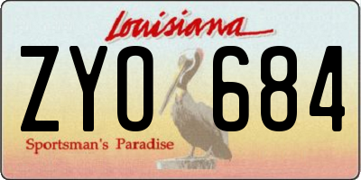 LA license plate ZYO684
