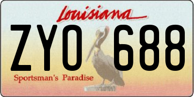 LA license plate ZYO688