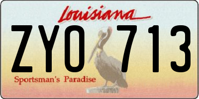 LA license plate ZYO713