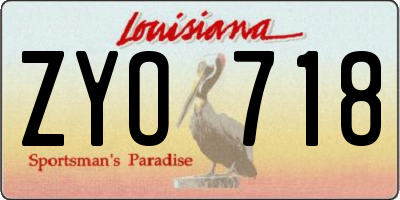 LA license plate ZYO718