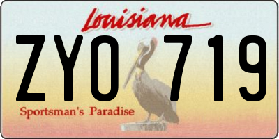 LA license plate ZYO719