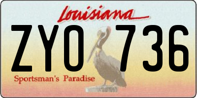 LA license plate ZYO736