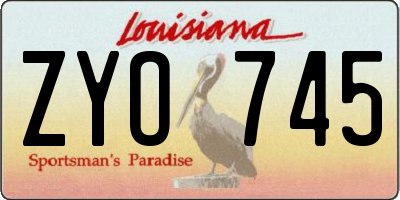 LA license plate ZYO745