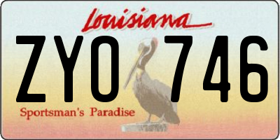 LA license plate ZYO746
